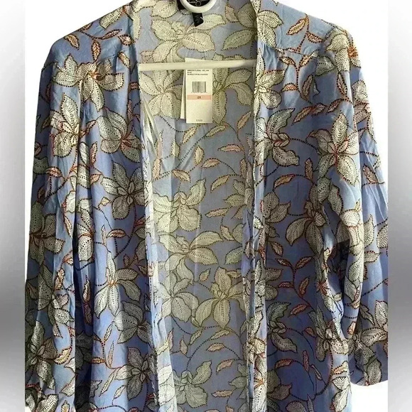 Jessica Simpson NWT Open Duster Two Large Slits Floral Pattern Size 2X - Picture 2 of 13